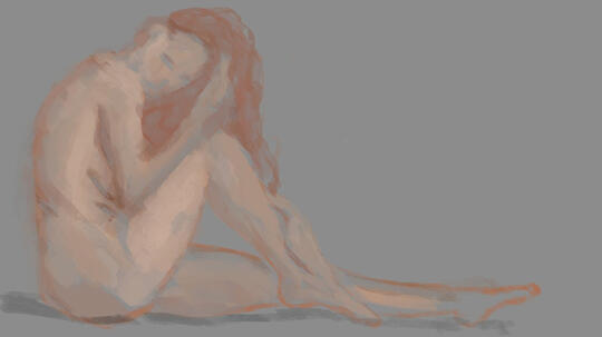 Woman in red